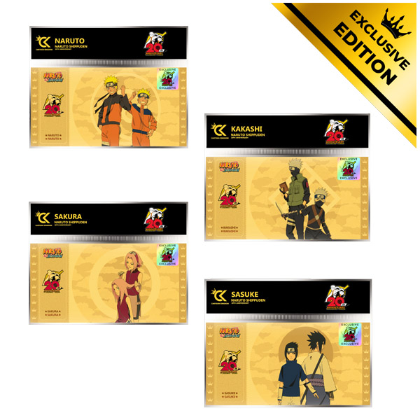 Naruto Shippuden Golden Ticket 20th édition limitée set de 4 - 40pcs